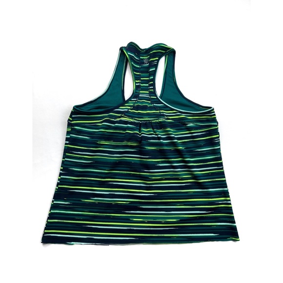 Athleta Painted Green stripped Tank Top Sz:Small - Picture 2 of 8